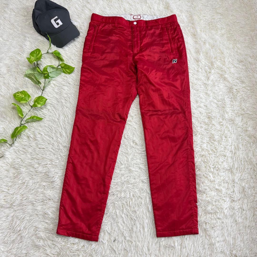 【ニューバランスゴルフ】美品 中綿 セットアップ レッド 6サイズ メンズ