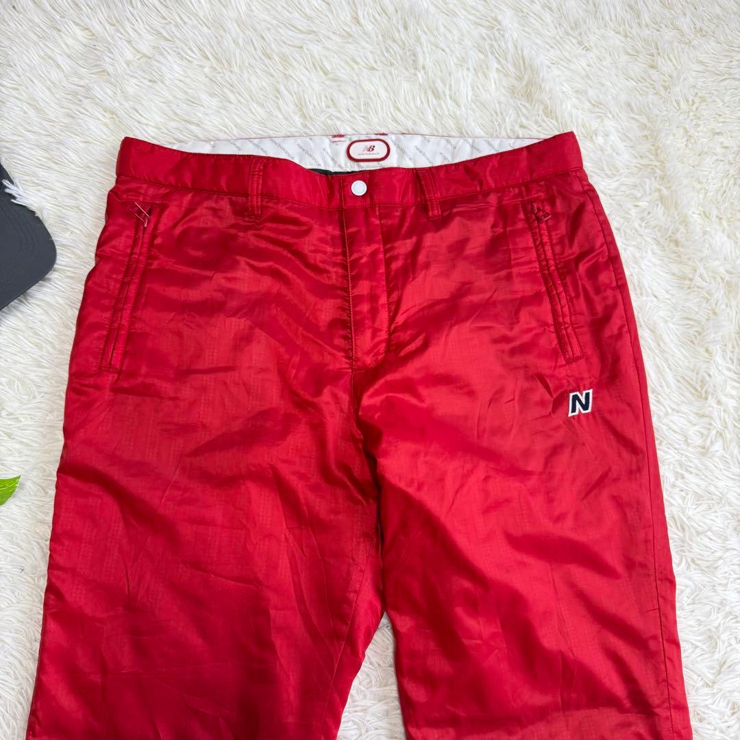 【ニューバランスゴルフ】美品 中綿 セットアップ レッド 6サイズ メンズ