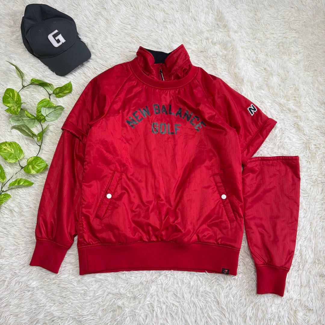 【ニューバランスゴルフ】美品 中綿 セットアップ レッド 6サイズ メンズ