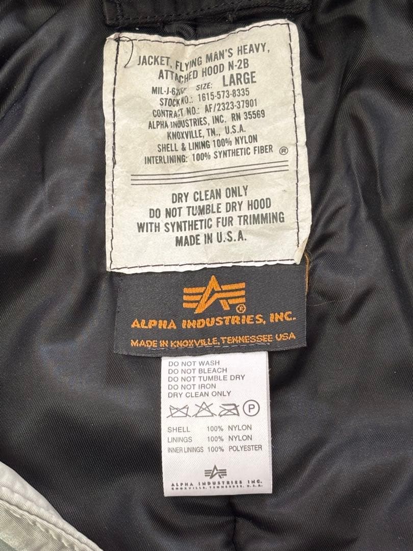 alpha アルファ社 n-2b USA製 90s シルバー L