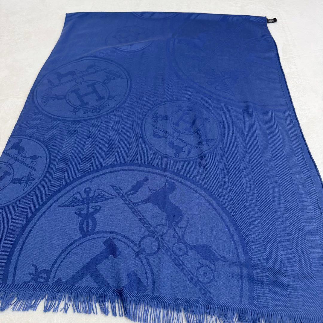 美品　エルメス　ニューリブリス110 カシミアシルク　カシシル　カレジェアン