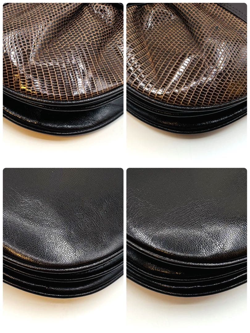 【極美品】JRA イヴサンローラン ショルダーバッグ リザード レザー 2way