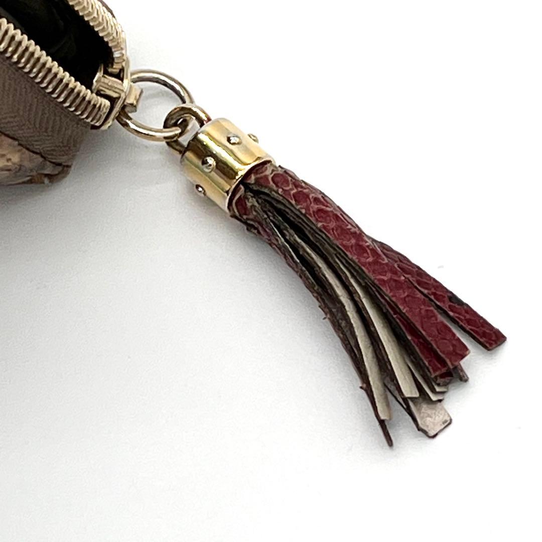 【美品】GUCCI ラウンドファスナー　ソーホー　タッセル　パイソン