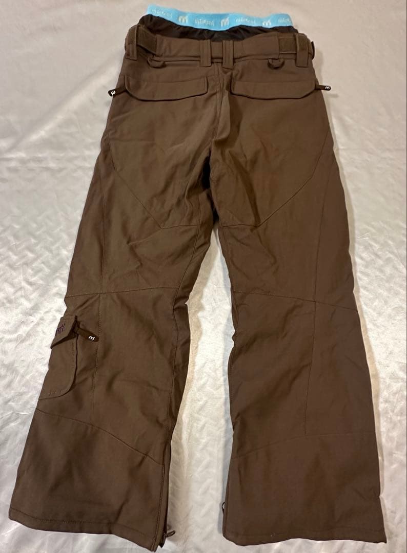 美品　mistral スノボウェア　レディースM 上下セット　茶系　天然ボア付