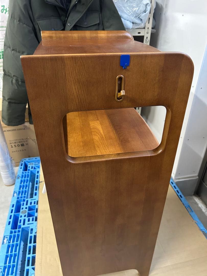 マルニ　天然木製　電話台・ファックス台 コンセント付き