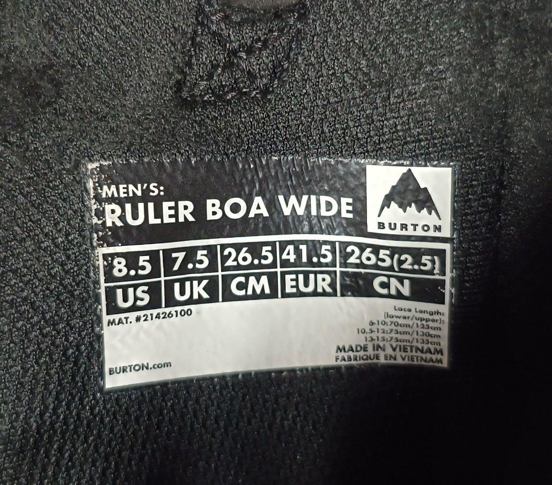 BURTON RULER BOA WIDE 26.5 ルーラー