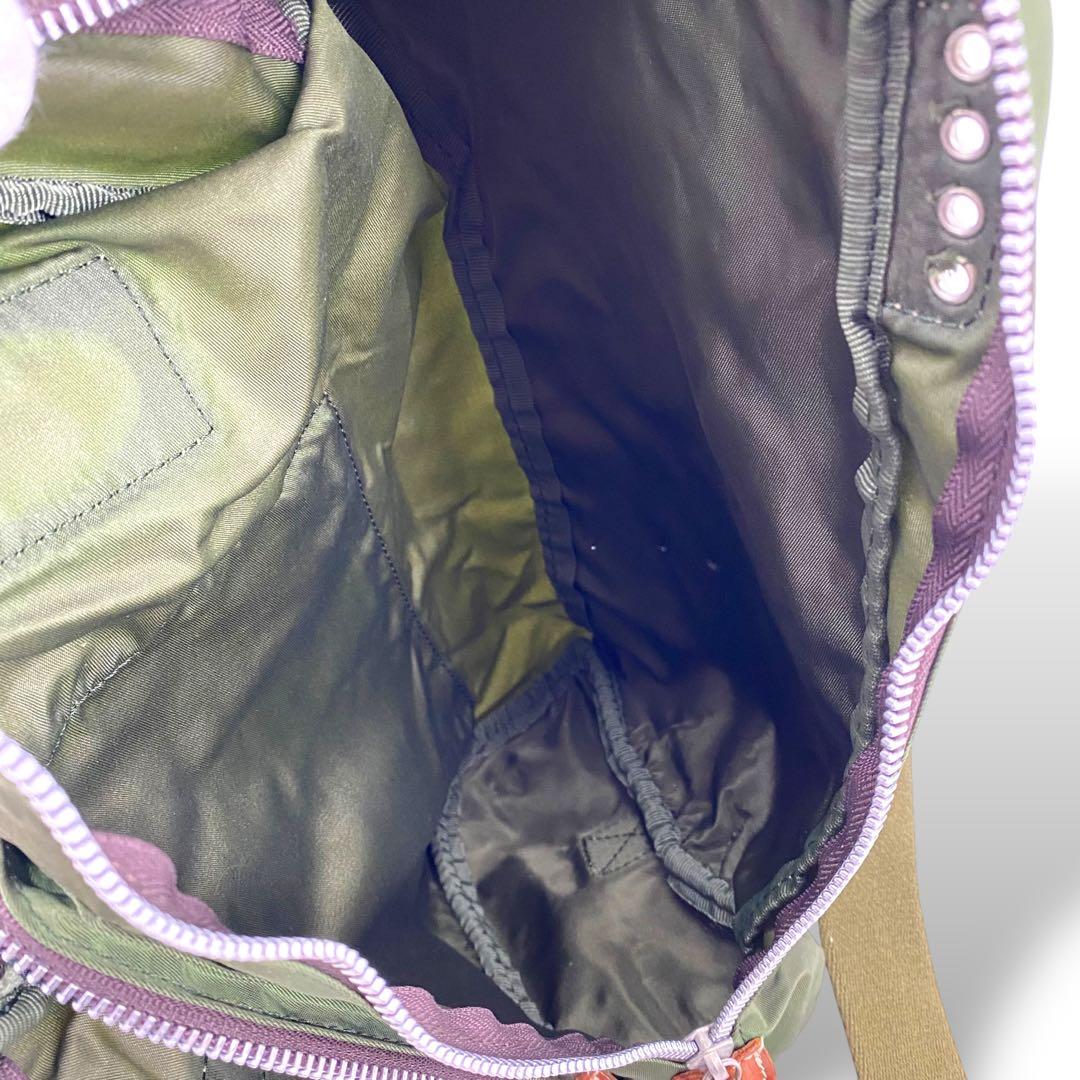 【極美品】フェリージ ボディバッグ 斜め掛け ナイロン レザー カーキ