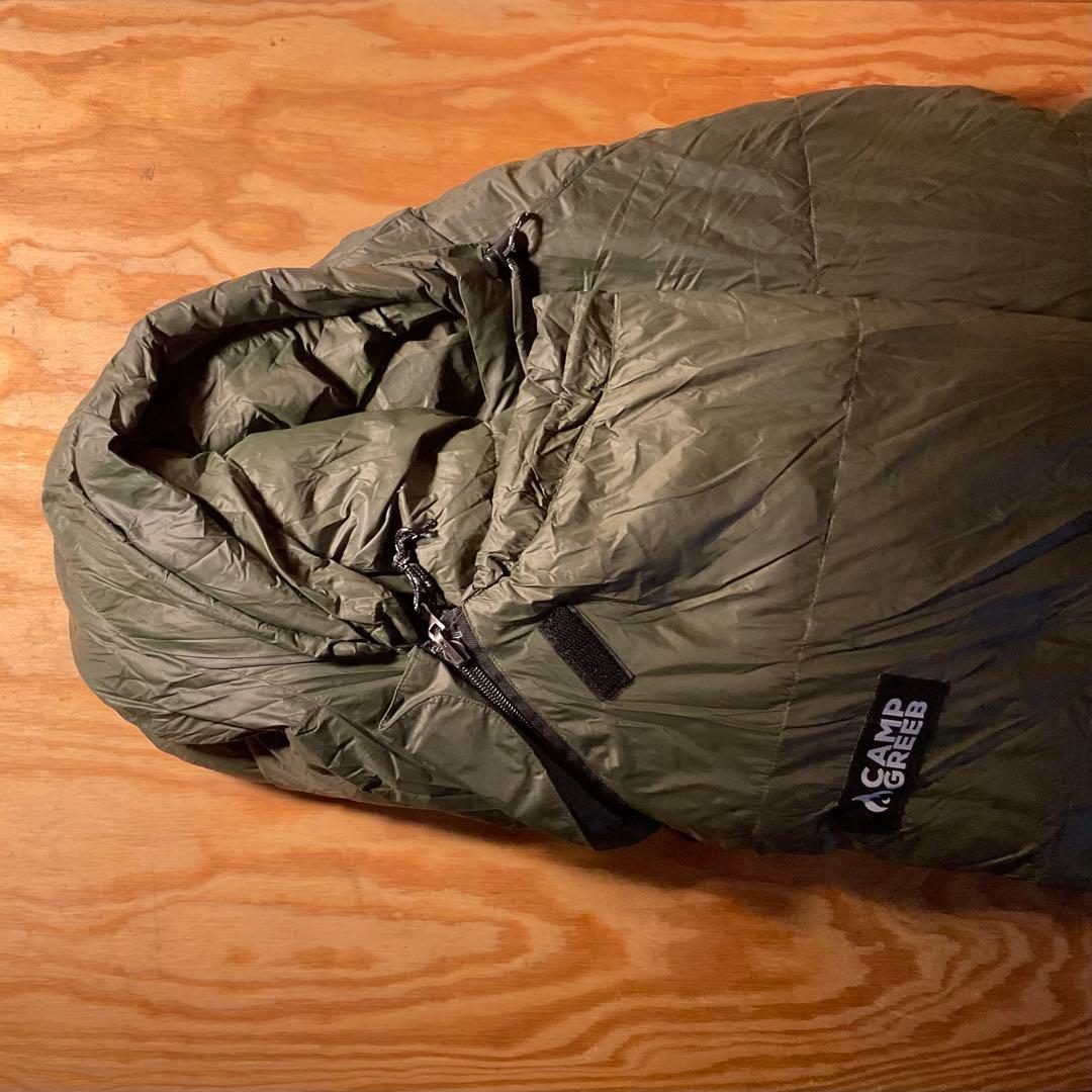 キャンプグリーブ ダウンシュラフ 秋冬春用 寝袋 ダウン マミー型