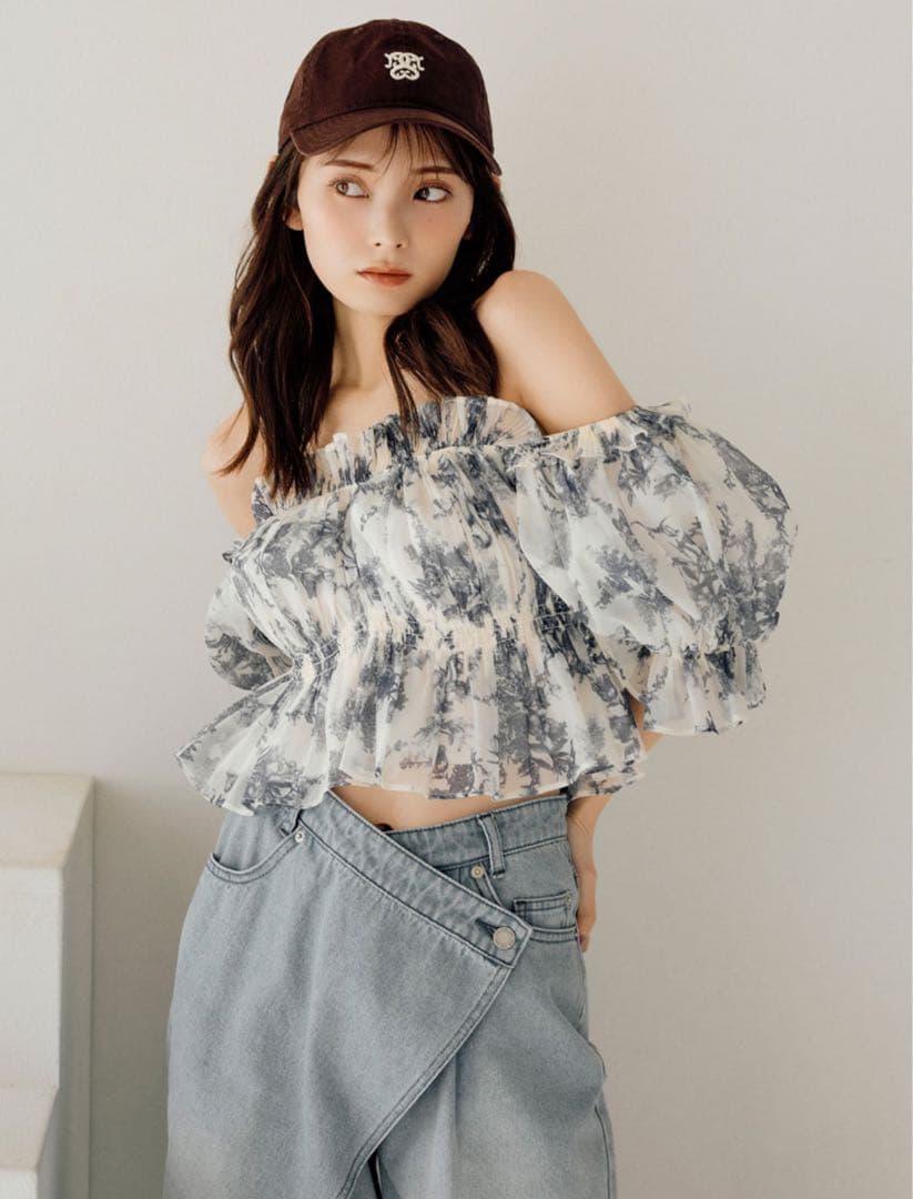 【snidel】ギャザーオフショルブラウス【新品タグ付き】