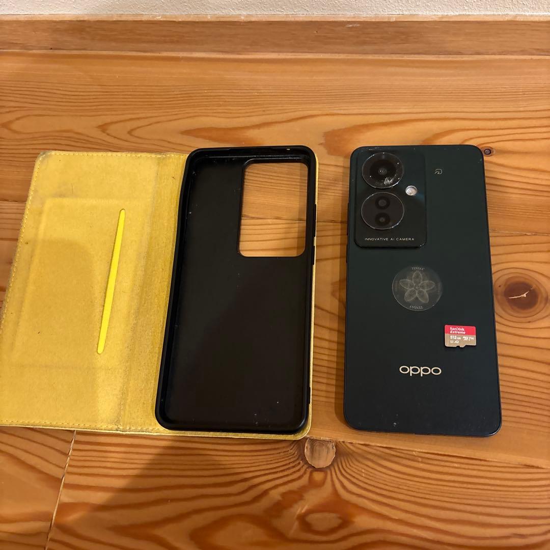 OPPO Reno 11a 本体 ダークグリーン microSD512G、ケース
