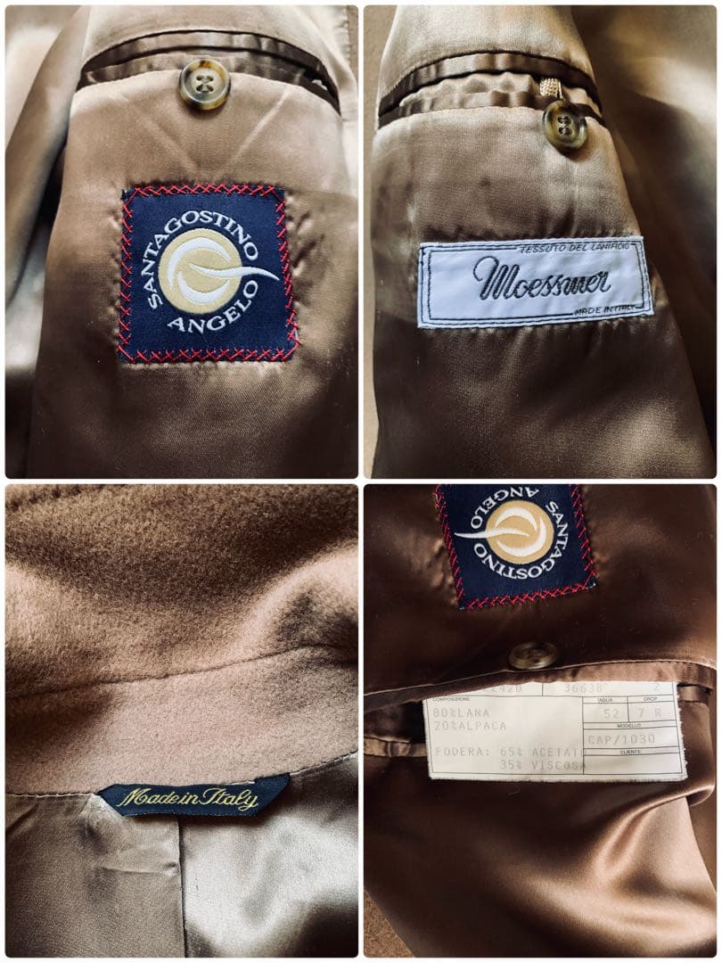 ANGELO SANTAGOSTINO 色気漂うベルテッドコート　肉厚　伊製