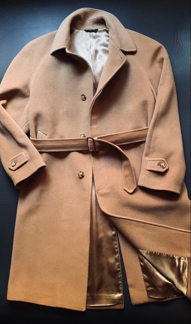 ANGELO SANTAGOSTINO 色気漂うベルテッドコート　肉厚　伊製