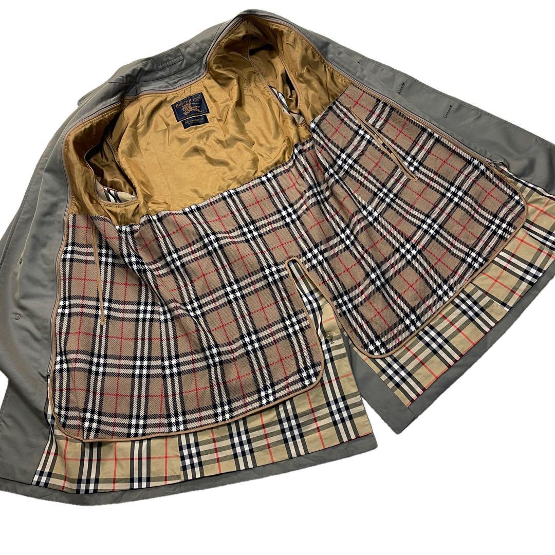 極美品　バーバリー　ノバチェック　カシミア混　ステンカラーコート　Mサイズ相当