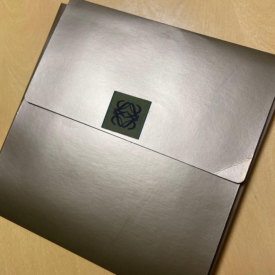 LOEWE ネイビー ベルベット風ストール　美品