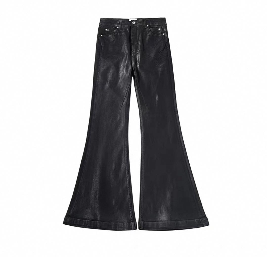 bolan似black waxed flare denim opium
