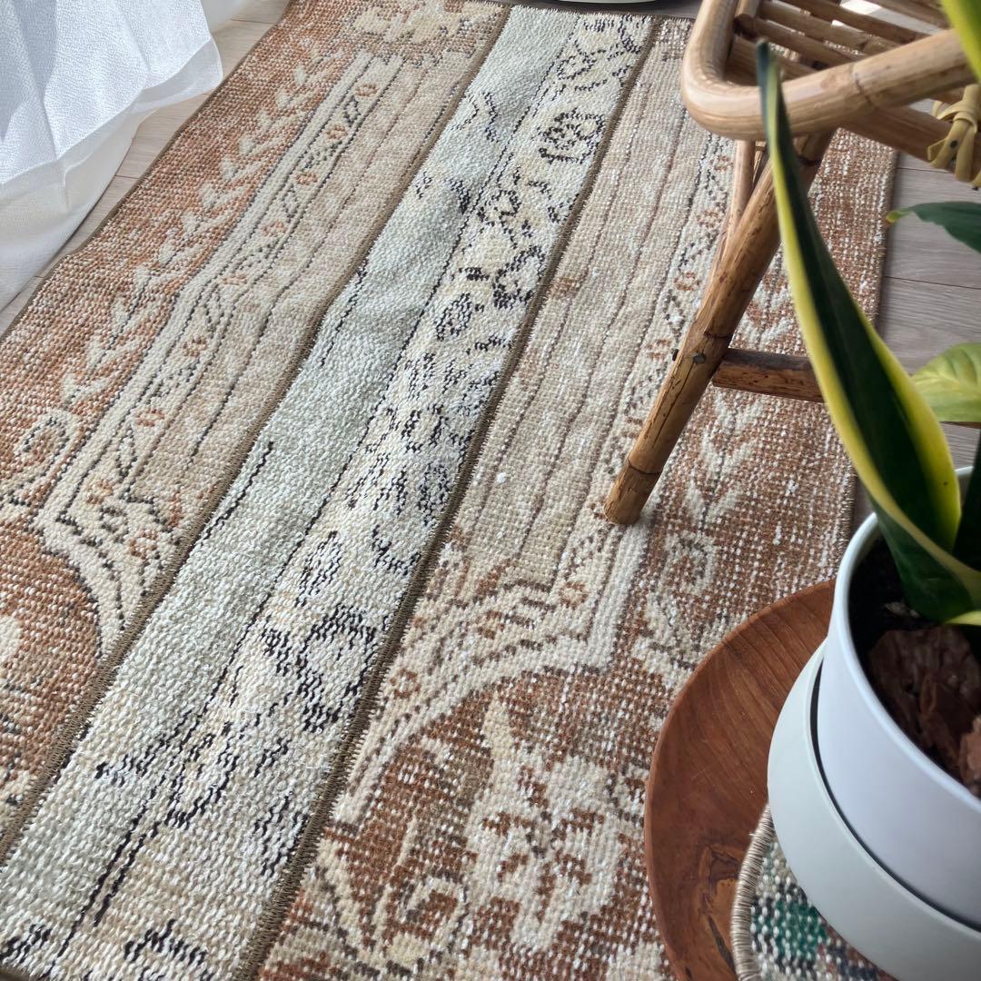 パッチワーク✳︎ 63×97✳︎キャラメル マロンブラウン トルコ