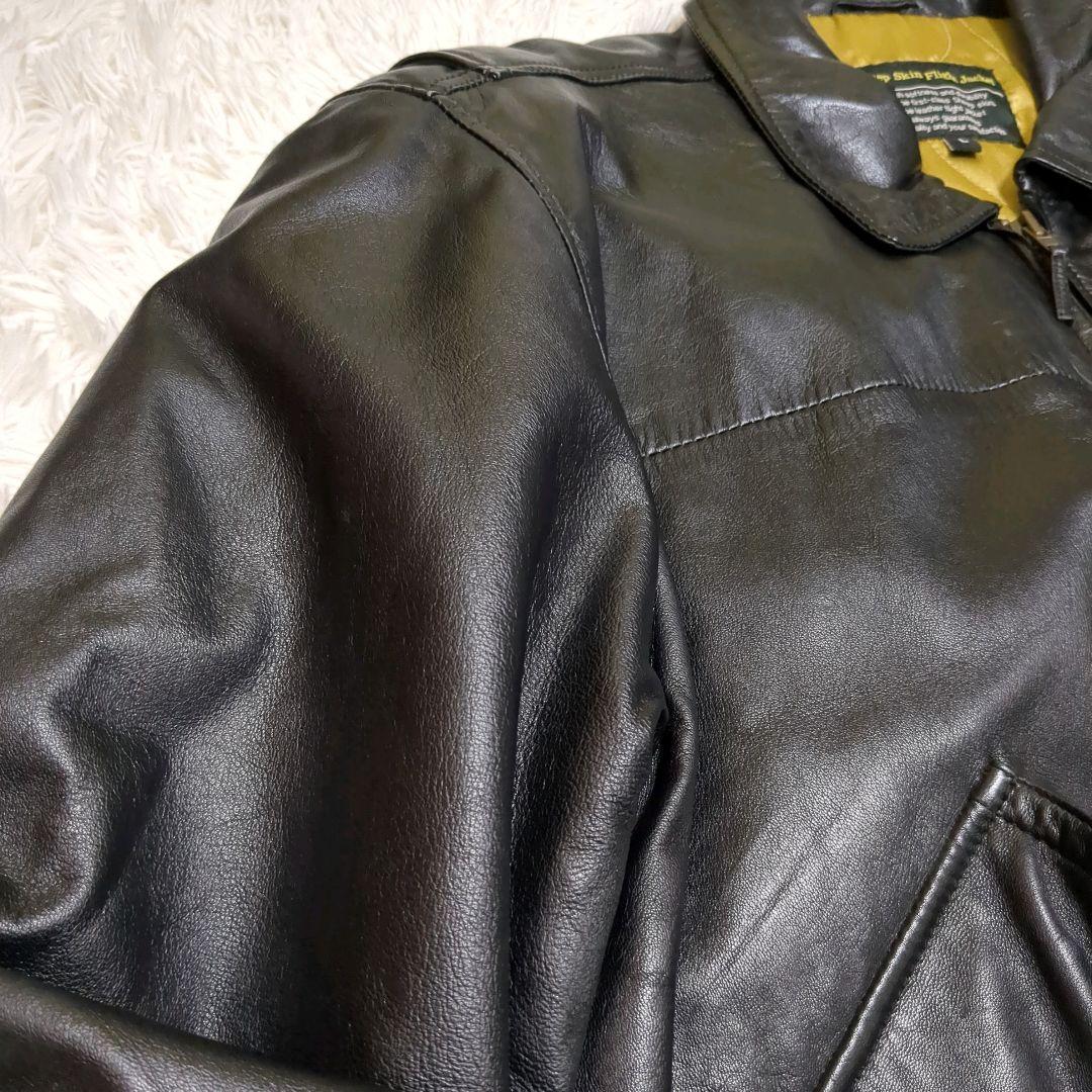 90's CWU-45P 羊革 フライトジャケット 黒 裏地金 グレンフィールド