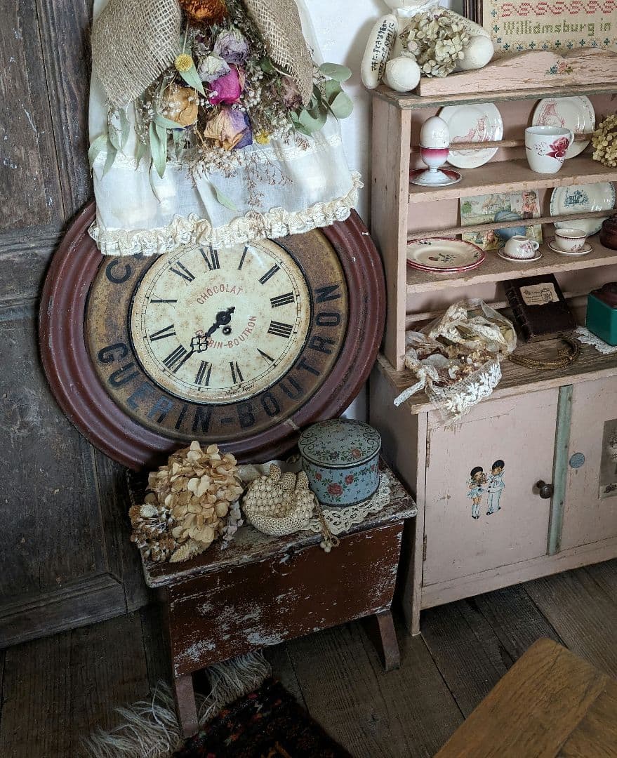 三連休値下げ アンティーク　ヴィンテージ　ペイント　フットスツール　収納