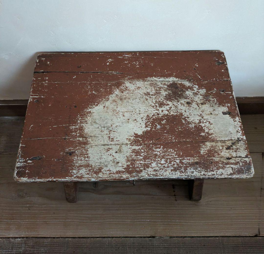 三連休値下げ アンティーク　ヴィンテージ　ペイント　フットスツール　収納