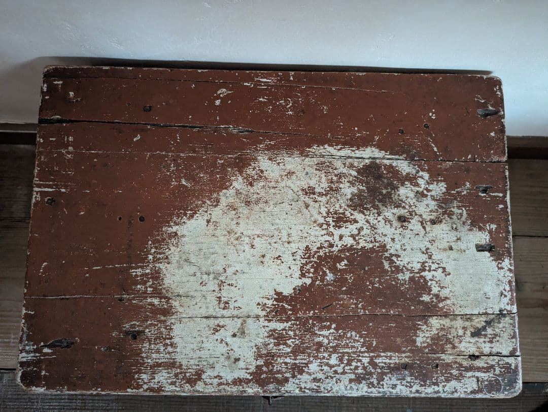 三連休値下げ アンティーク　ヴィンテージ　ペイント　フットスツール　収納