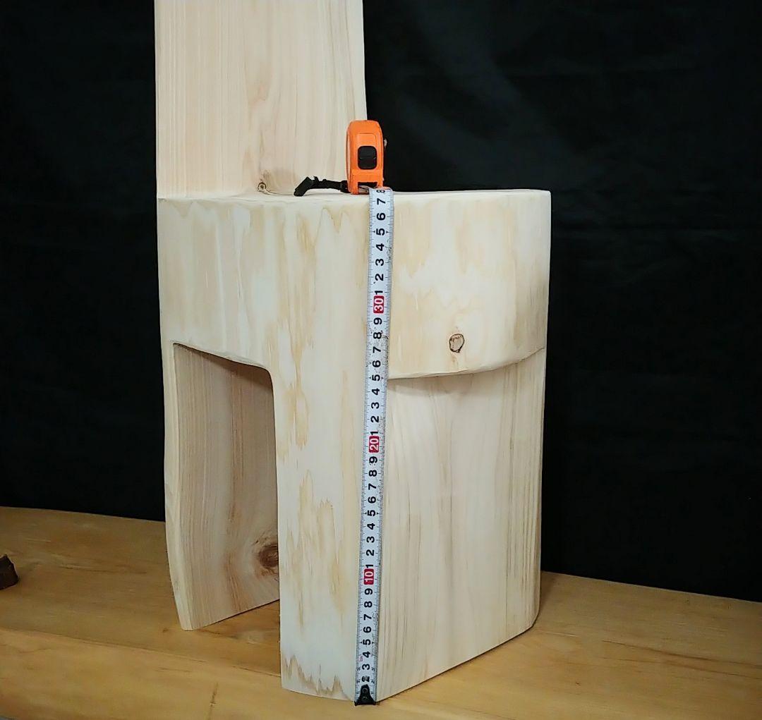 丸太椅子　ヒノキ　背もたれ付き