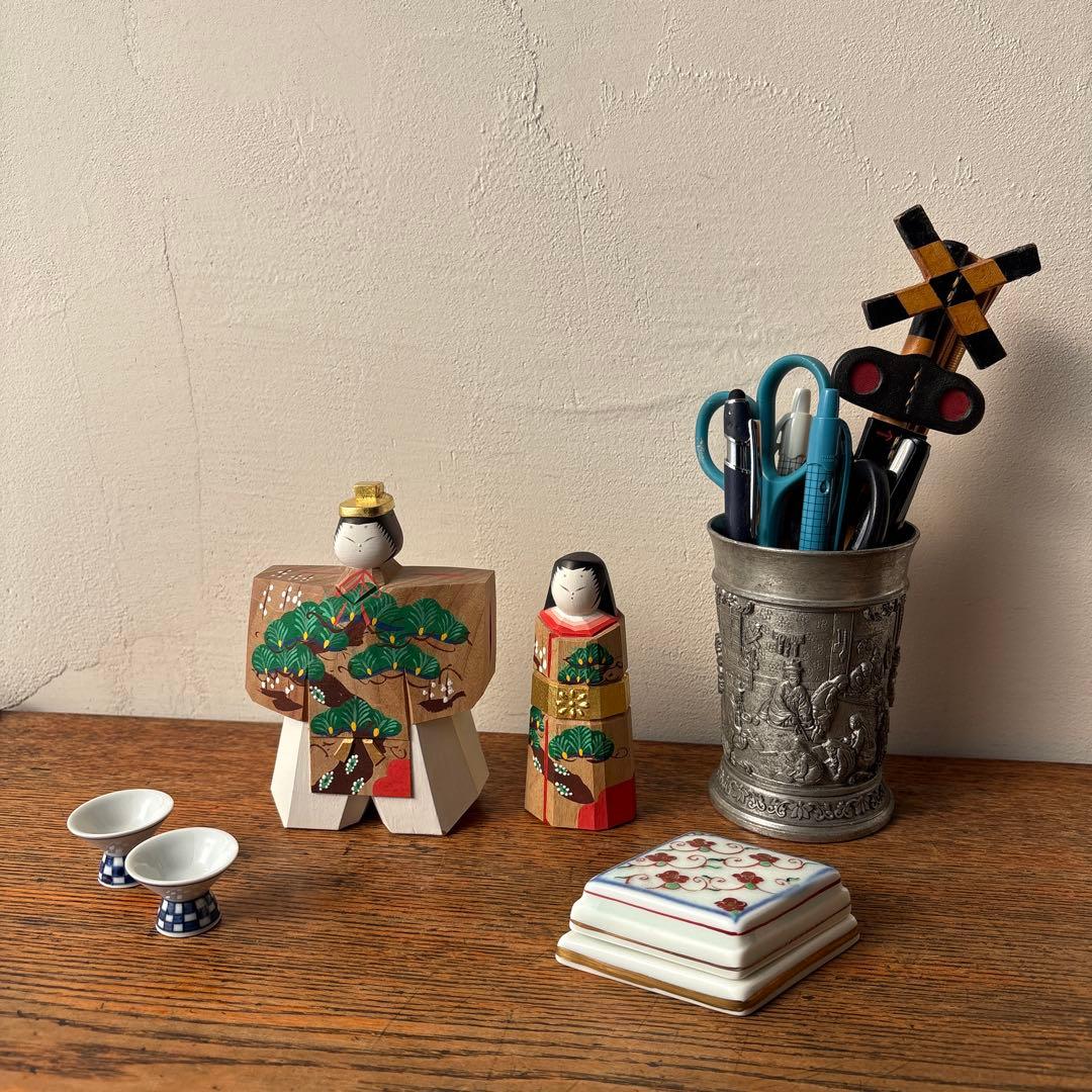 奈良一刀彫 木製 立ち雛 作家物 藤代光雄 創作雛 木彫り - メルカリ