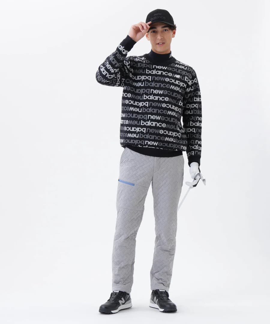New Balance　アップサイドダウンロゴボーダー　 吸湿発熱 ニット【L】