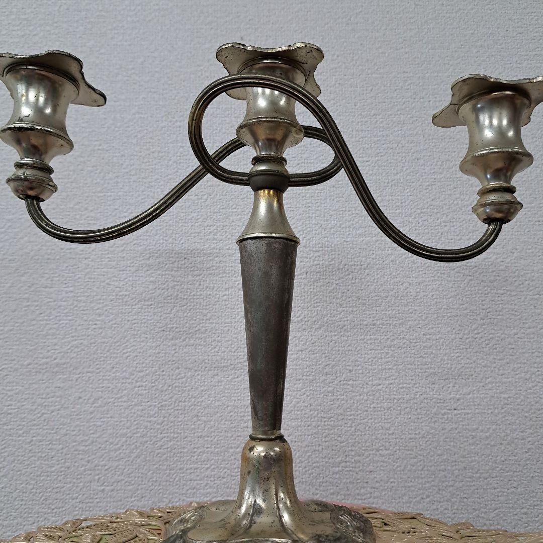 ♡イギリス製　アンティークキャンドルスタンド３口♡