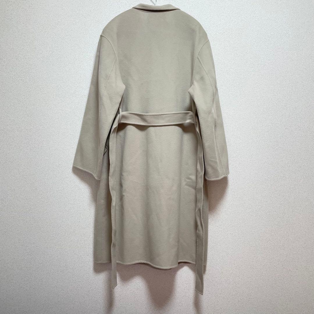 セオリー　ロングコート　カシミヤ混　ダブルフェイス　ベルト付き　ベージュ