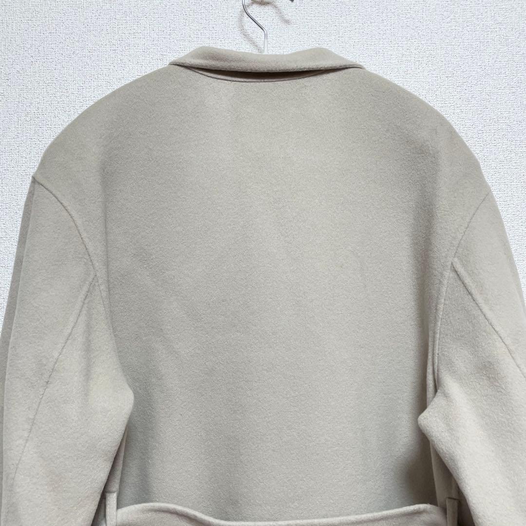 セオリー　ロングコート　カシミヤ混　ダブルフェイス　ベルト付き　ベージュ