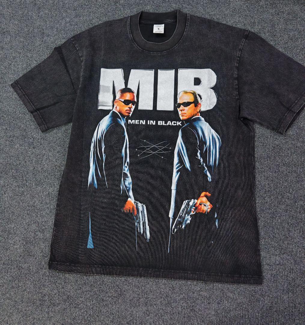 MIB メン・イン・ブラック メンズ tシャツ 背面無地 ヴィンテージ加工