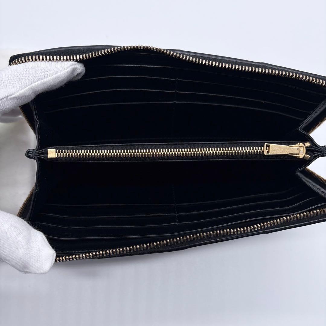 極美品 BOTTEGAVENETA ボッテガヴェネタ ラウンドファスナーブラック