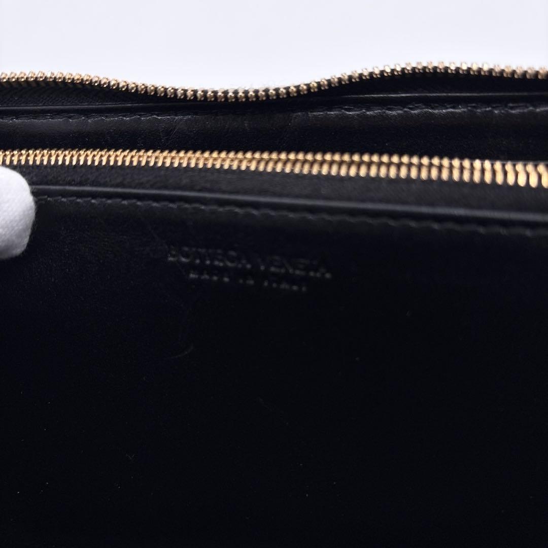 極美品 BOTTEGAVENETA ボッテガヴェネタ ラウンドファスナーブラック