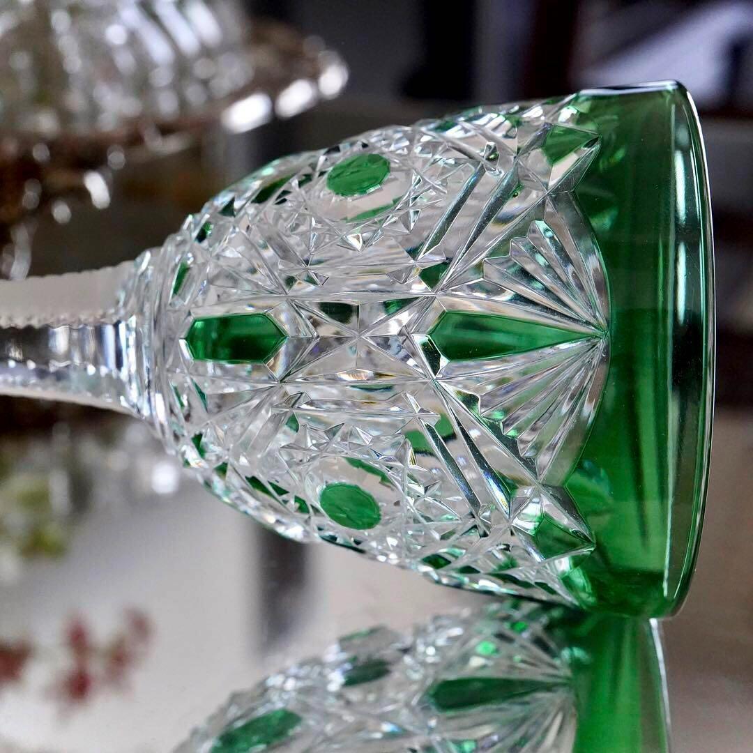 極希少美品オールドバカラBACCARATラグニー★グリーン レーマーワイングラス