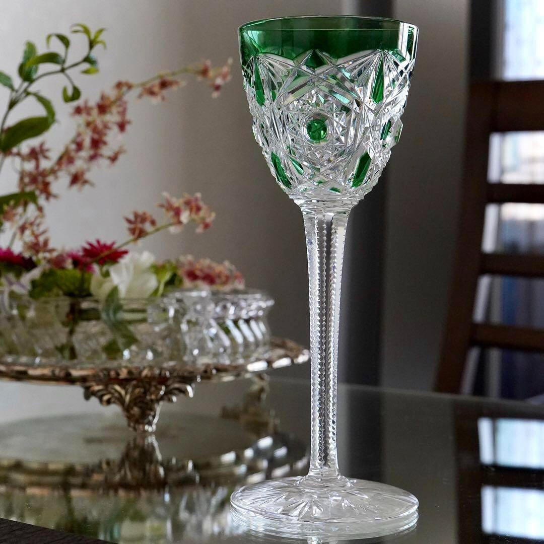 極希少美品オールドバカラBACCARATラグニー★グリーン レーマーワイングラス