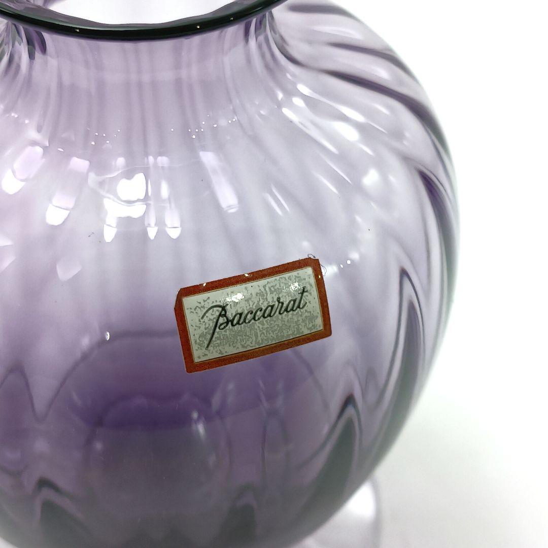 Y2119-4 バカラ アクアレーユ 一輪挿し 花瓶 パープル