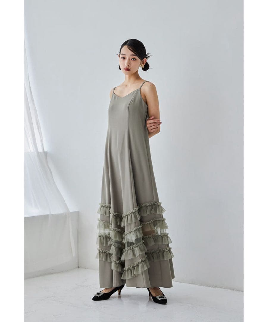 完売品 新品タグ付 et.univer トランスペアレントヘムセットアップドレス