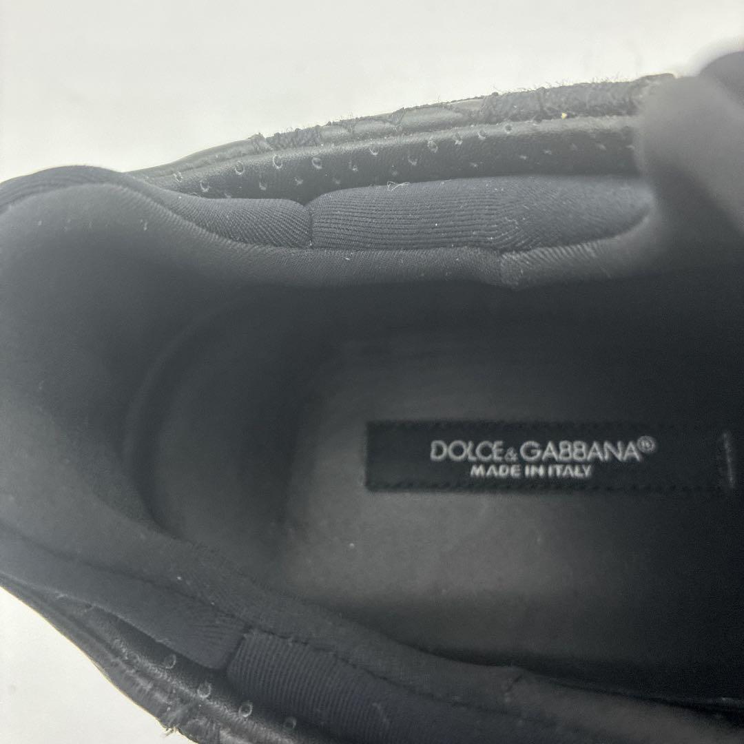 【美品】ドルチェアンドガッバーナ レザースニーカー 37 花柄 レース ブラック