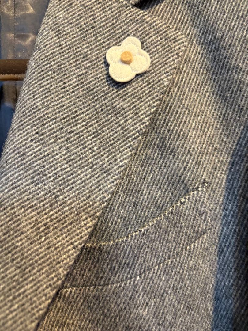 極美品 カシミヤ100% ラルディーニ チェスターコート 灰色 グレー 52