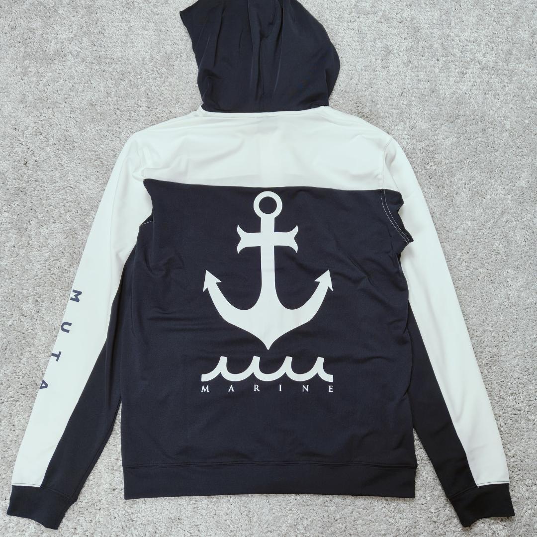 未使用 muta MARINE ラッシュパーカー Mサイズ ネイビー×ホワイト