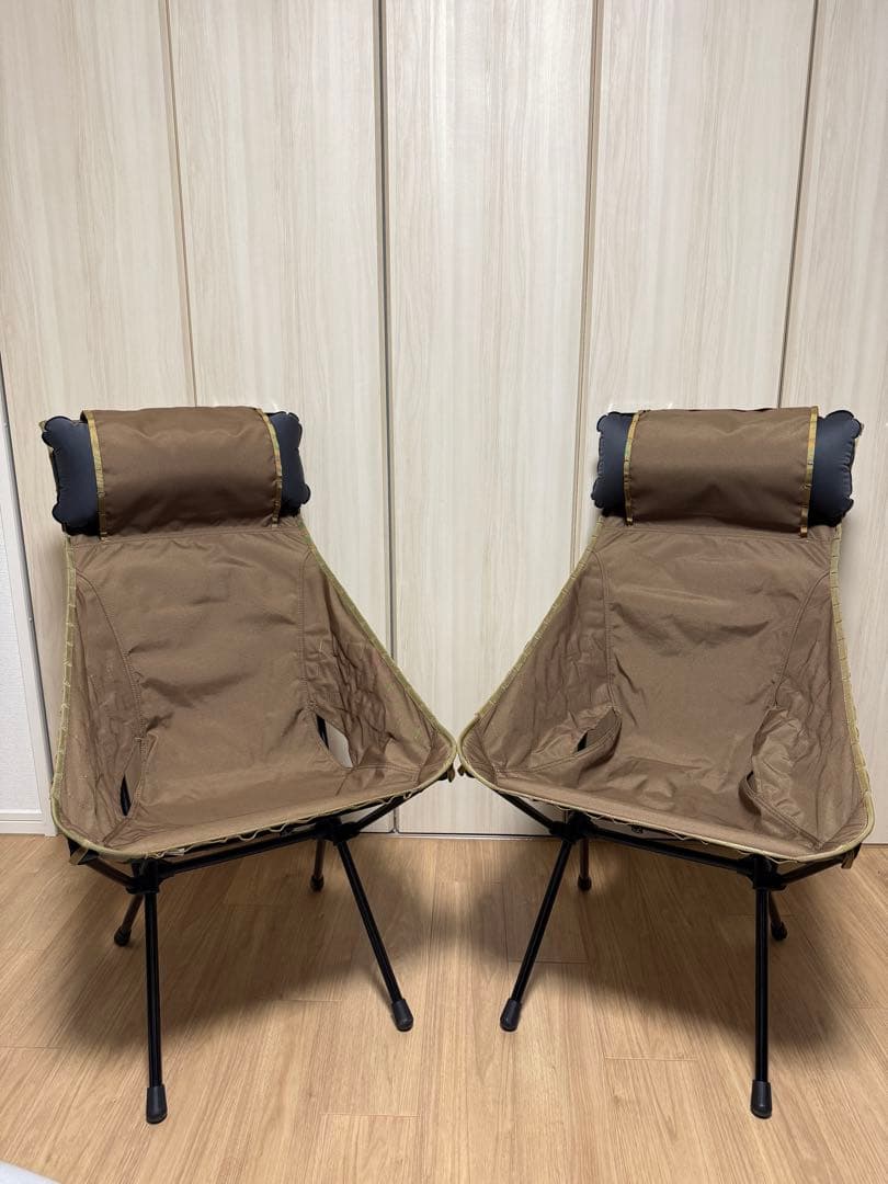 ヘリノックス サンセットチェア ブラック&替えシートコヨーテ　2脚セット