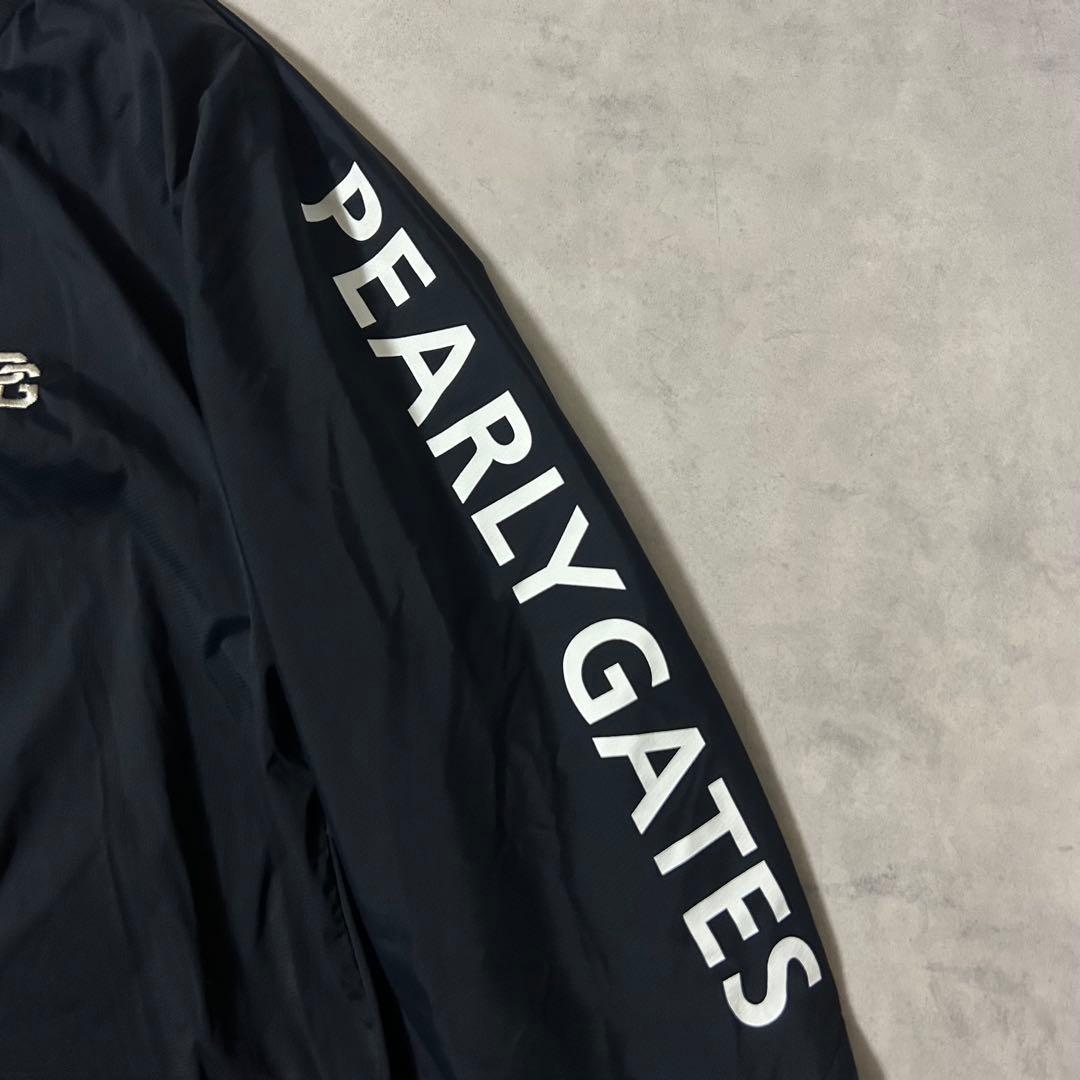 美品 パーリーゲイツ ジップブルゾン ゴルフ ロゴ刺繍 洗える ネイビー 洗える