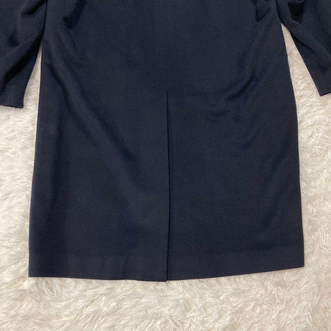 ゼニア イエーガーロンドン カシミヤ100% ステンカラーコート 比翼 ネイビー