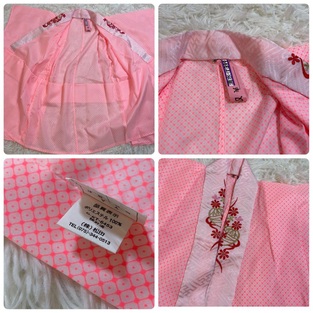 七五三 3歳 女の子 正絹 フルセット 被布コート 着物 花柄 桜 赤 箱あり