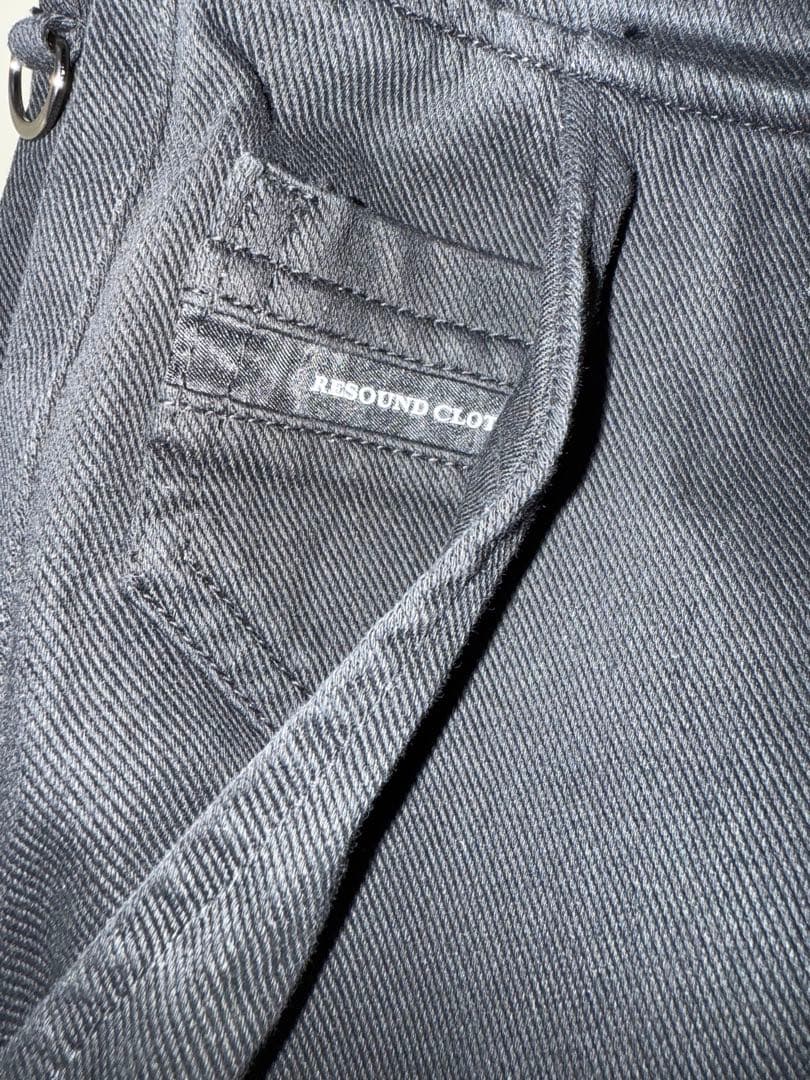 新品未使用 リサウンドクロージング デニムジャージ ワイドパンツ ブラック 新作
