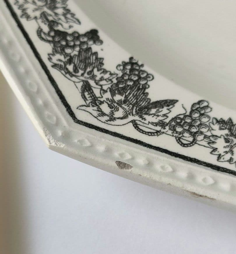 希少 美品 クレイユ グリザイユ オクトゴナル フランスアンティーク