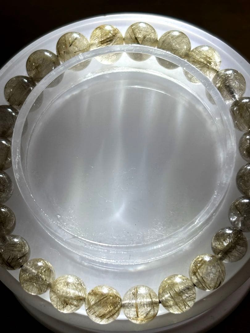 【新入荷】良品質　シルバールチルクォーツブレス約8㎜（新品未使用）希少　ルチル