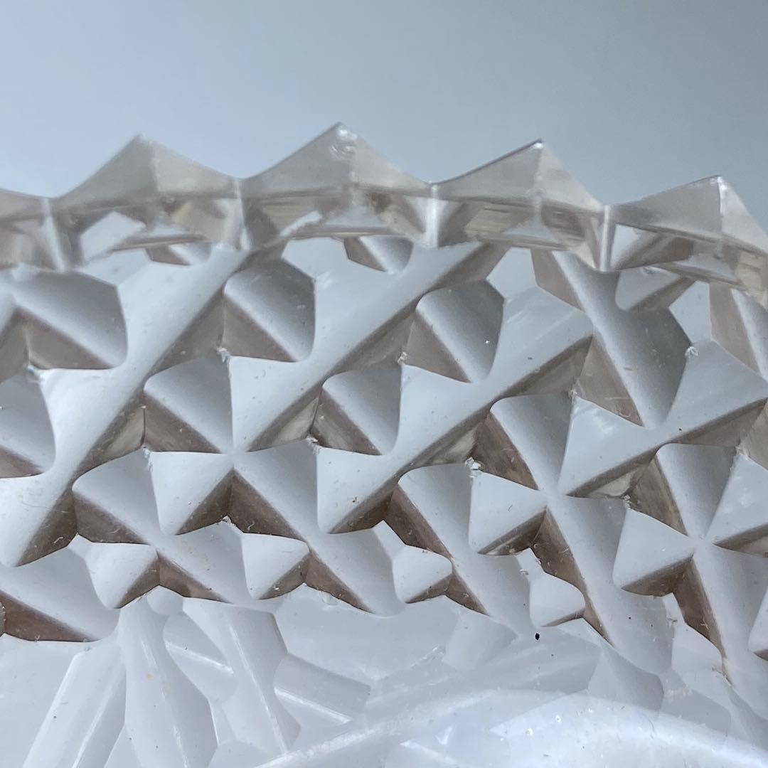 専用江戸後〜明治初期 ギヤマン手彫切子ハンドカット皿 10客 共箱直径