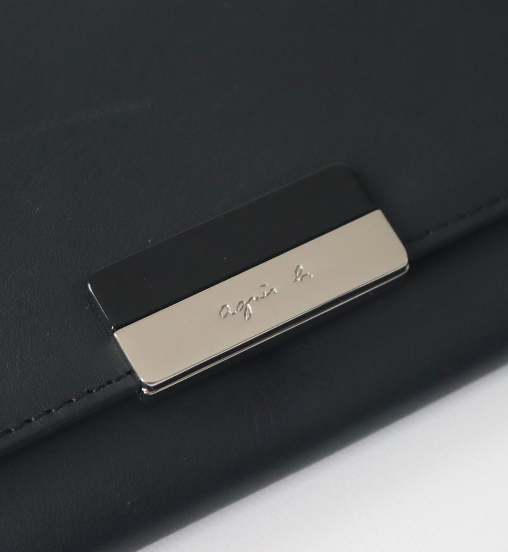 新品箱付き【アニエスベー】2WAYポーチ付き 長財布 ロングウォレット 黒