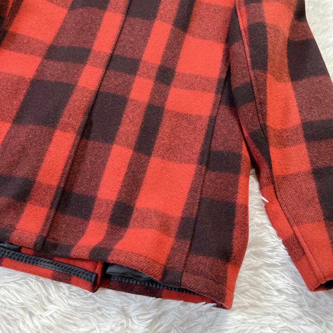 美品✨ショット 740N Pコート バッファローチェック 赤黒 38 USA製